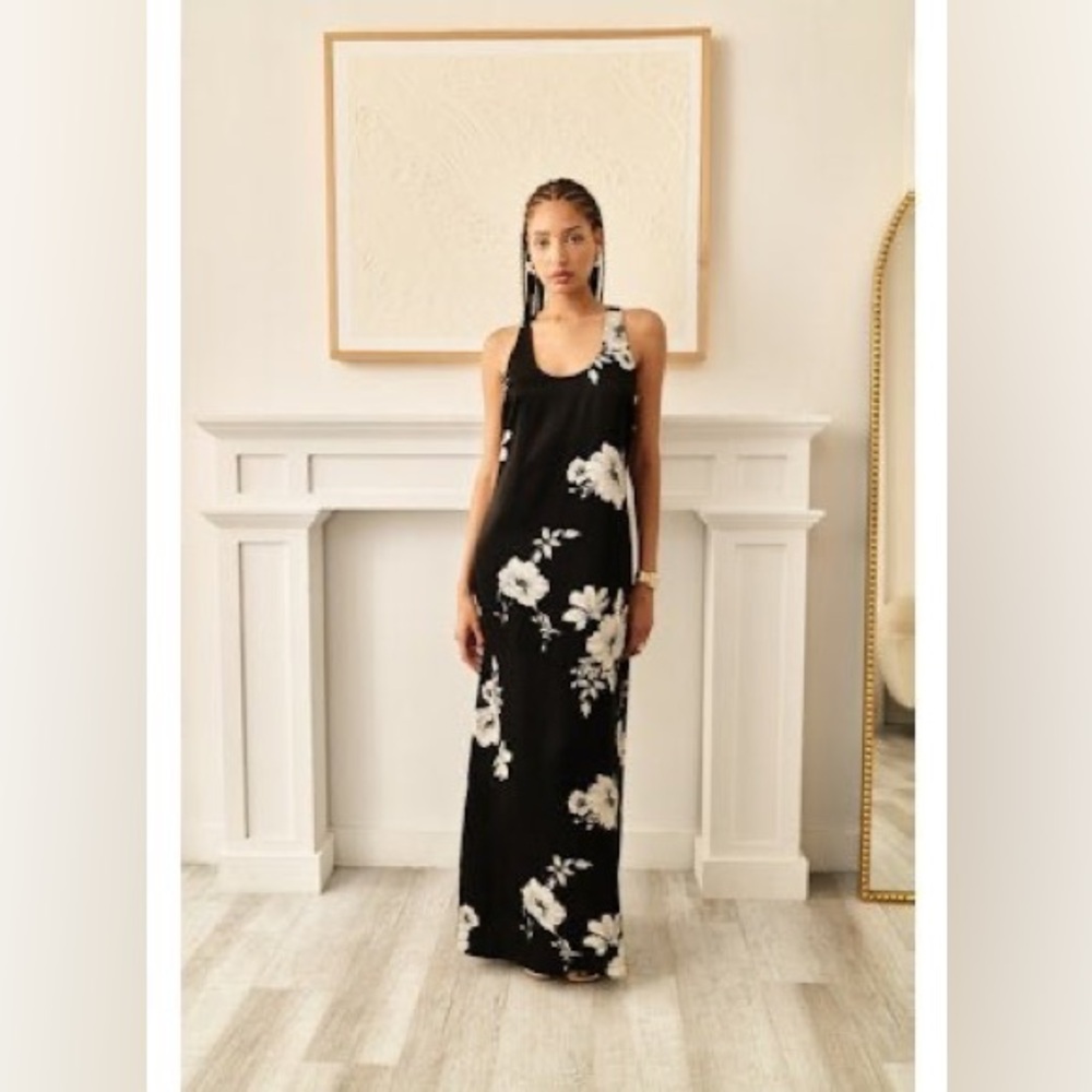 Cami NYC Black and White Floral Maxi Dress